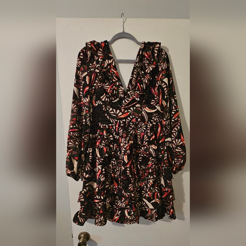 Elegant Multicolor Patterned Dress